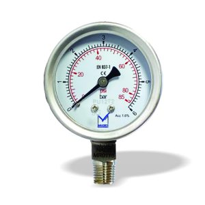 پرشر گیج سنگین کار استنلس استیل همراه با استابلایزر حرکت PU1 برند MADECO